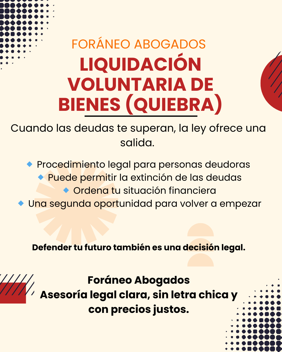 Solicitud de liquidación de bienes de persona deudora (quiebra)
