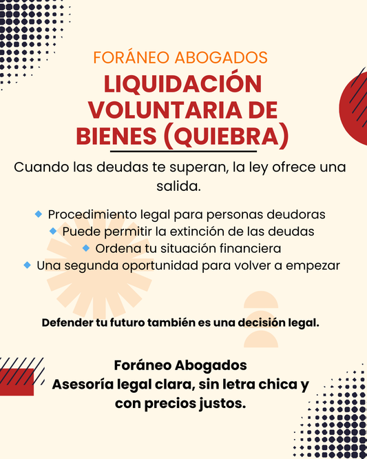 Solicitud de liquidación de bienes de persona deudora (quiebra)